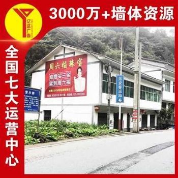 镇江墙体户外广告照明墙体喷绘广告,与自然村、农田交接处