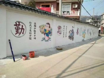 龙岩墙体绘画 新农村建设墙体彩绘 幼儿园彩绘墙文明风景线